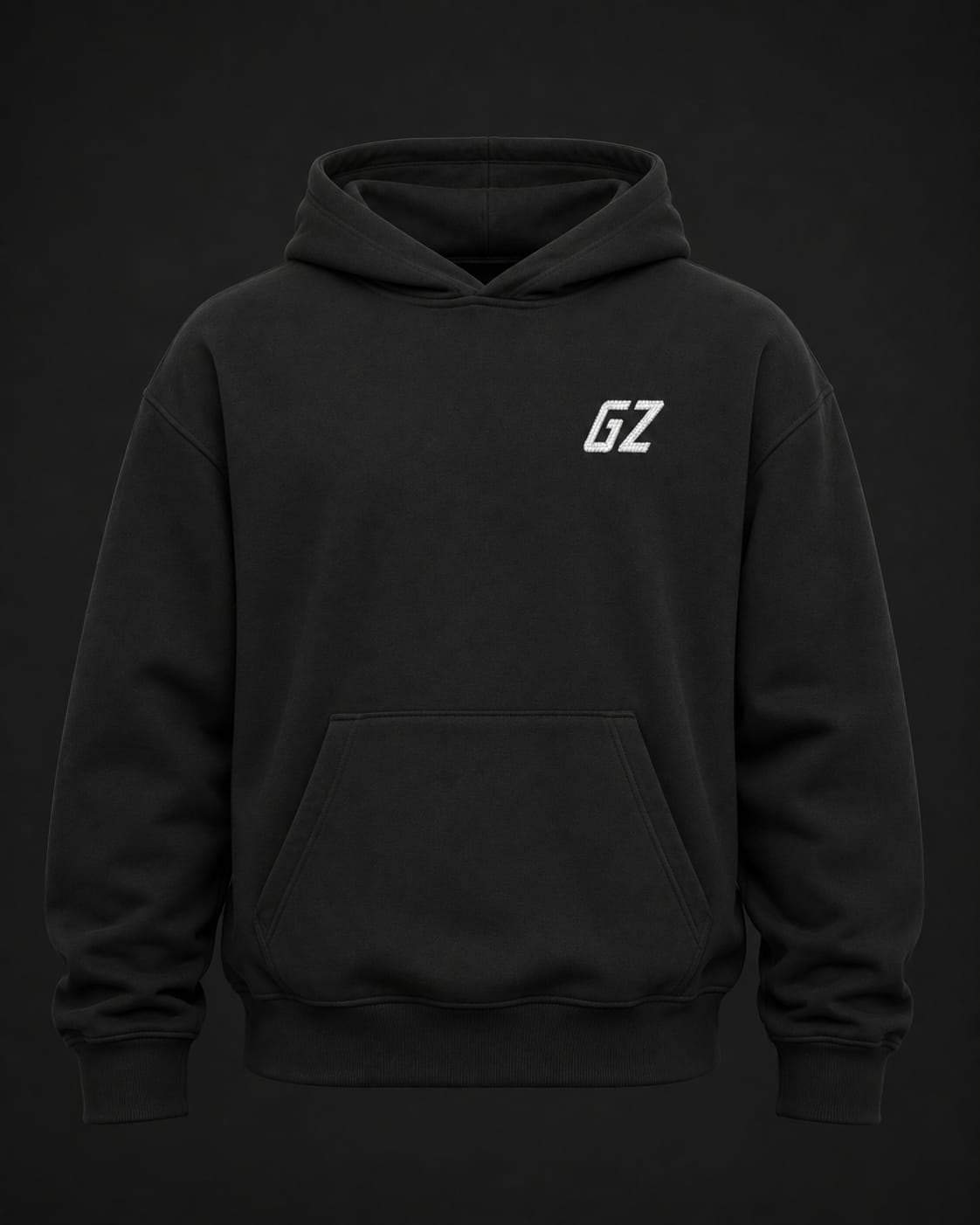 Persona de espaldas con la sudadera negra Just Up del Drop 001 de GirzStore. Vista 1 de 2